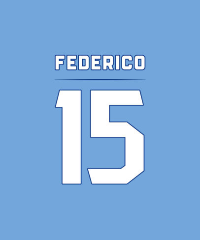 Back Sports T-Shirt Design Creator for a Soccer Player Featuring a Number