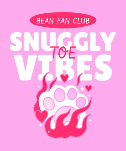 T-Shirt Design Maker Featuring a Cute Cat Toe-Bean Graphic