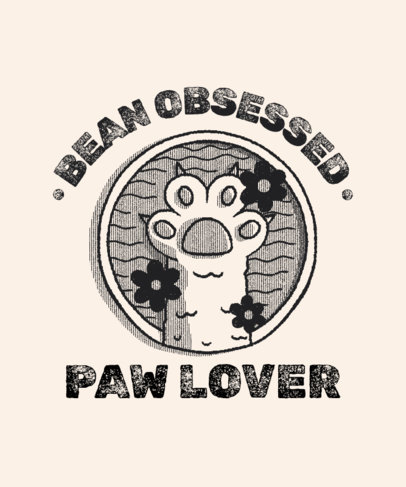 Toe Beans T-Shirt Design Generator for Pet Enthusiasts With a Paw Graphic