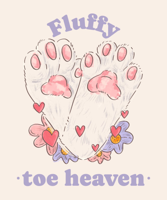 Placeit - Cute T-Shirt Design Creator With Fluffy Toe Beans Graphics