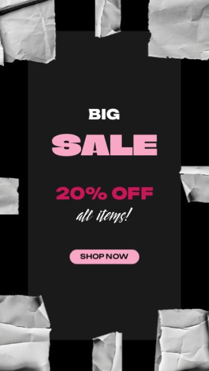 Discount Deal Instagram Story Video Generator With a Ripped-Paper Theme 8057