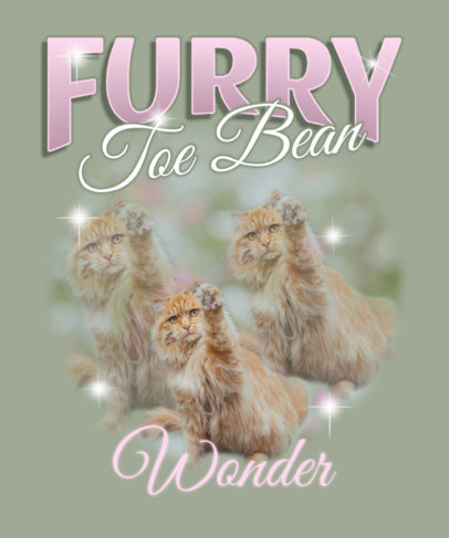 Cat-Themed T-Shirt Design Generator Featuring a Cute Paw Quote