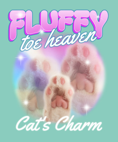 T-Shirt Design Template for Animals Enthusiasts With Cat Toe Beans Graphics 6522d