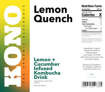Label Design Maker for a Lemon Quench Kombucha ED-6973