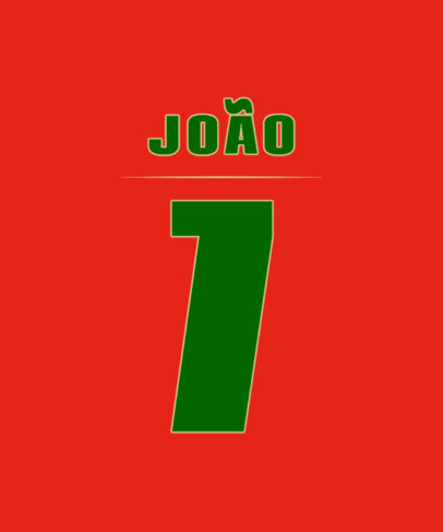 Back T-Shirt Design Template Featuring a Number for a Soccer Player