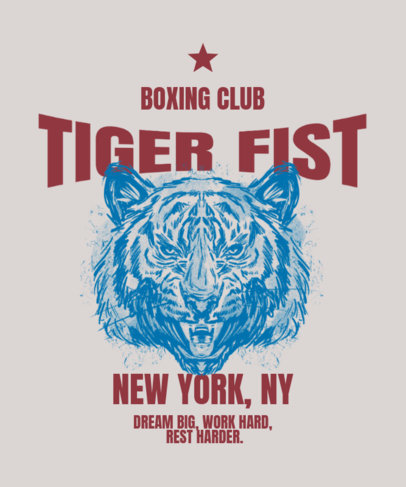 T-Shirt Design Maker Featuring a Tiger Face for a Boxing Club