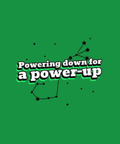 Funny T-Shirt Design Generator with a Constellation and a Bed Rotting Quote