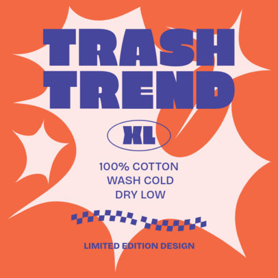 T-Shirt Label Generator Featuring a Colorful Layout for an Attire Brand 6536a