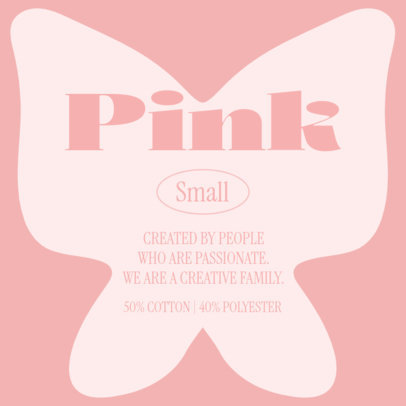 Colorful T-Shirt Label Maker With a Butterfly Silhouette Graphic 6536d