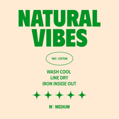 Inside T-Shirt Label Template for Organic Clothing Brands 6536g