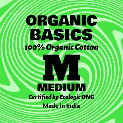 T-Shirt Label Maker for an Organic Cotton Garment 6541