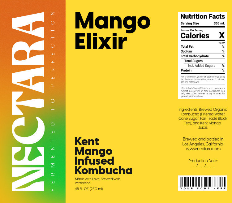 Placeit - Mango Flavored Label Design Template for a Kombucha Drink