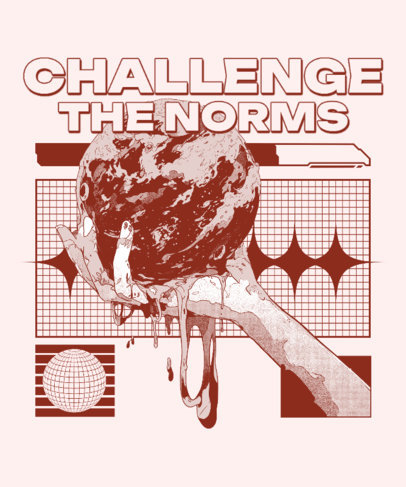T-Shirt Design Template With a Norms Quote and a Brutalism-Inspired Graphic 6530c