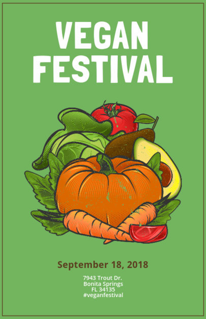 Online Flyer Maker for a Vegan Festival with Illustrations