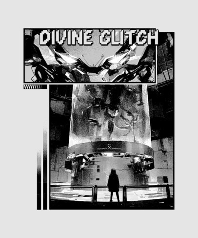 Maximalism-Themed T-Shirt Design Maker With a Manga-Inspired Illustration 6530d