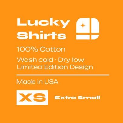 T-Shirt Label Generator With a Solid Color Background and XS Garments 6540a
