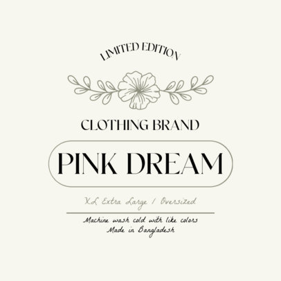 T-Shirt Label Maker for a Clothing Brand Featuring a Flower Decoration 6538