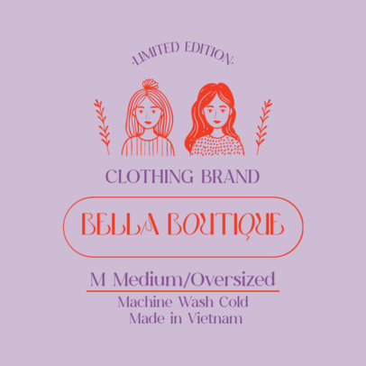 T-Shirt Label Template Featuring Women's Graphics for a Clothing Brand 6538c