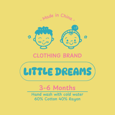 Illustrated T-Shirt Label Maker for a Baby's Clothing Brand 6538d