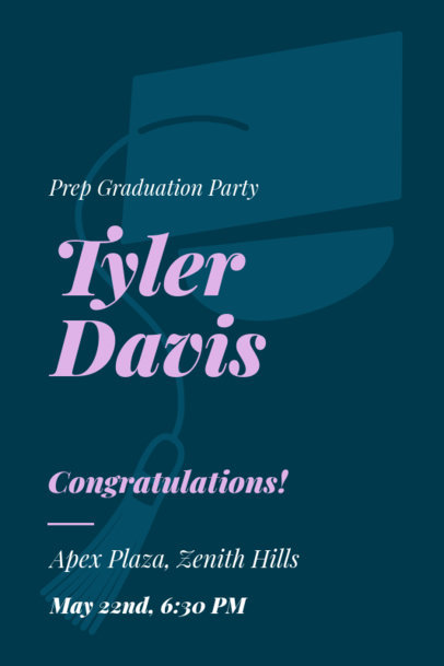 Invitation Card Creator for a Prep Graduation Party Event