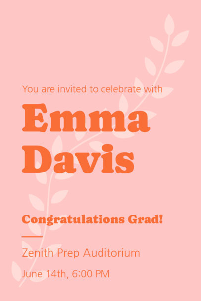 Invitation Card Template for a School Grad Ceremony