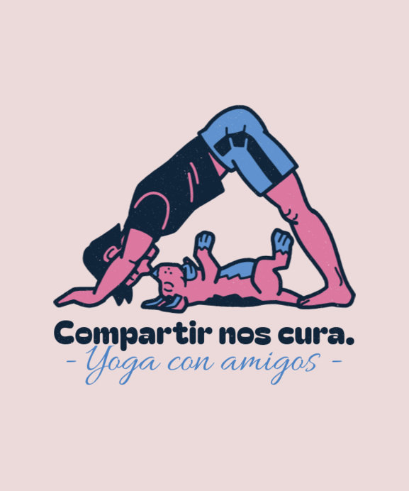 Tote Bag Design Maker Featuring a Man and His Dog Doing Yoga Together