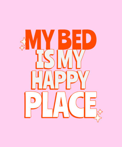 Cool T-Shirt Design Template Featuring a Bed Rotting Quote