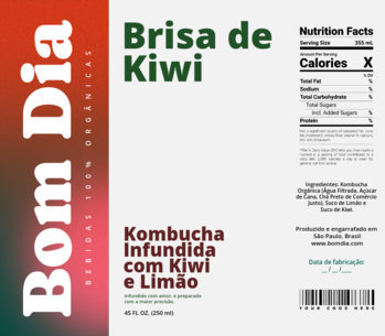Label Design Maker for a Kiwi Kombucha Beverage