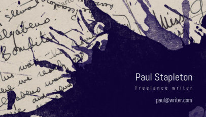 Business Card Maker for Writer with Ink Texture