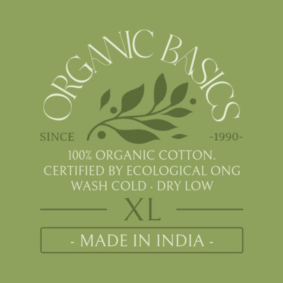 T-Shirt Label Design Generator for an Organic Clothing Brand 6539a