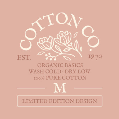 T-Shirt Label Design Template Featuring Roses Graphics for a Medium-Sized Garment 6539c