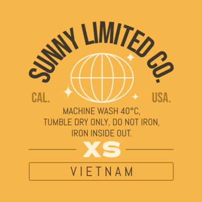 Clothing Brand T-Shirt Label Design Creator for XS Garments 6539f