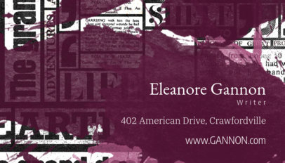 Business Card Template with Newspaper Texture