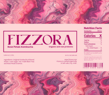 Beverage Label Design Creator for a Rose Petals Kombucha Drink ED-6975f