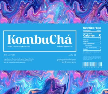 Organic Label Design Template for a Blueberry and Raspberry Kombucha ED-6975g