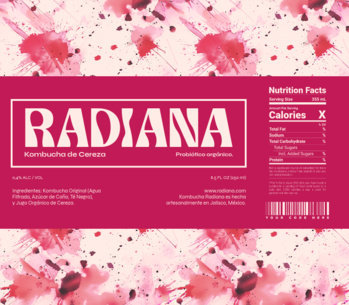 Label Design Maker for a Cherry Flavored Kombucha With an Abstract Aesthetic ED-6975h