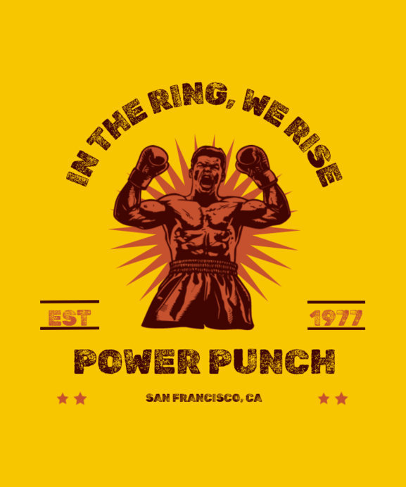 T-Shirt Design Maker Featuring a Cheerful Athlete Graphic for a Boxing School