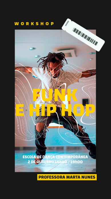 Instagram Story Template Promoting a Funk and Hip-Hop Workshop