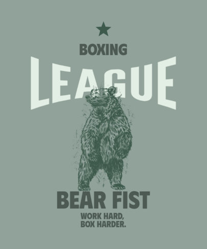 T-Shirt Design Creator Featuring a Bear Illustration for a Boxing League