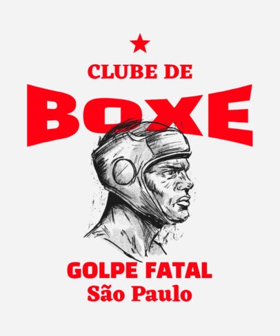 T-Shirt Design Template for a Boxing Club Featuring an Illustrated Athlete