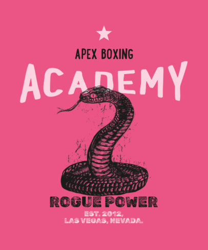 T-Shirt Design Creator for a Boxing Gym Featuring an Illustrated Snake