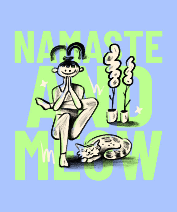 Tote Bag Design Generator Featuring a Yoga and Pets Theme