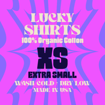 T-Shirt Label Template Featuring a Colorful Aesthetic for an Organic Garment Attire 6541c