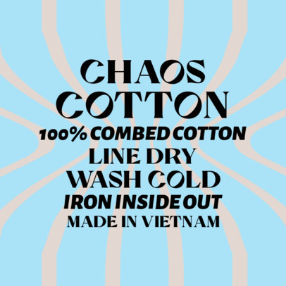 T-Shirt Label Maker for a Cotton-Made Clothing Brand 6541h