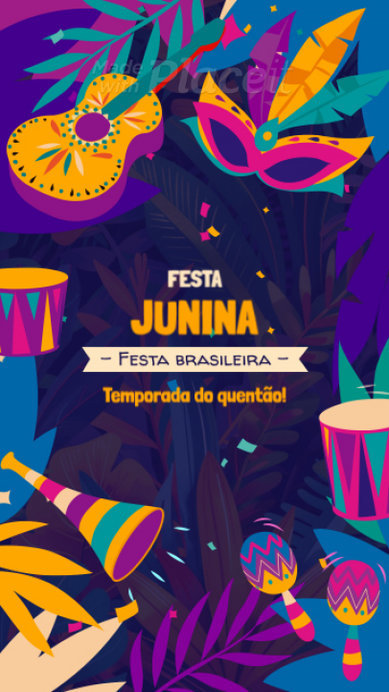 Instagram Story Video Maker Featuring a Festa Junina-Themed Message and Animated Graphics