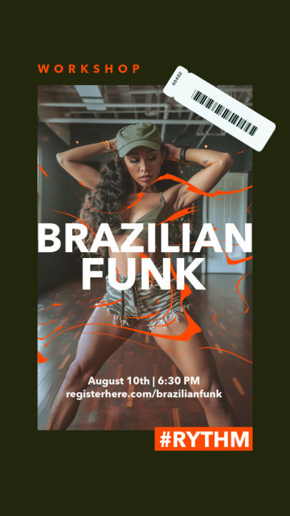Instagram Story Template with an AI-Created Picture for a Brazilian Funk Workshop 6473d