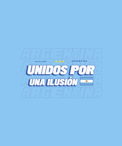 T-Shirt Design Maker for a Sports Team Featuring an Argentina Flag Graphic