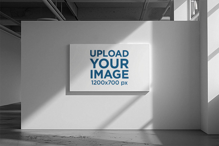 AI-Generated Mockup of a Horizontal Art Print Placed in a Minimalist Room
