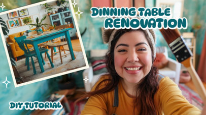 YouTube Thumbnail Maker for a DIY Dining Table Renovation Vlog