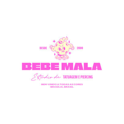 Logo Maker for a Tattoo and Piercing Studio with an Angry Baby